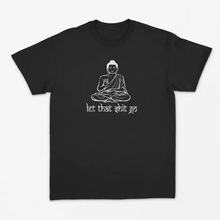 T-shirt imprimé 'Let That Shit Go' – Tendance Rétro Amusante