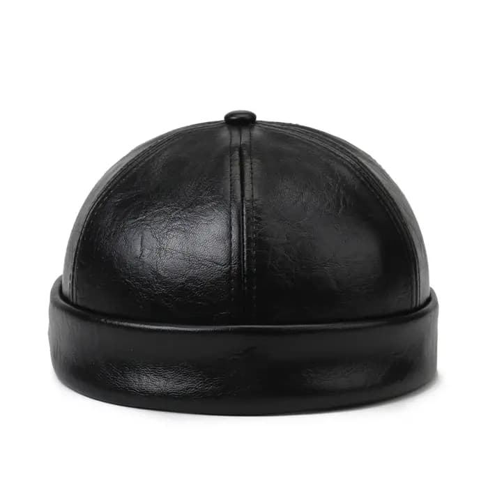 Skullcap en cuir PU de couleur unie pour hommes