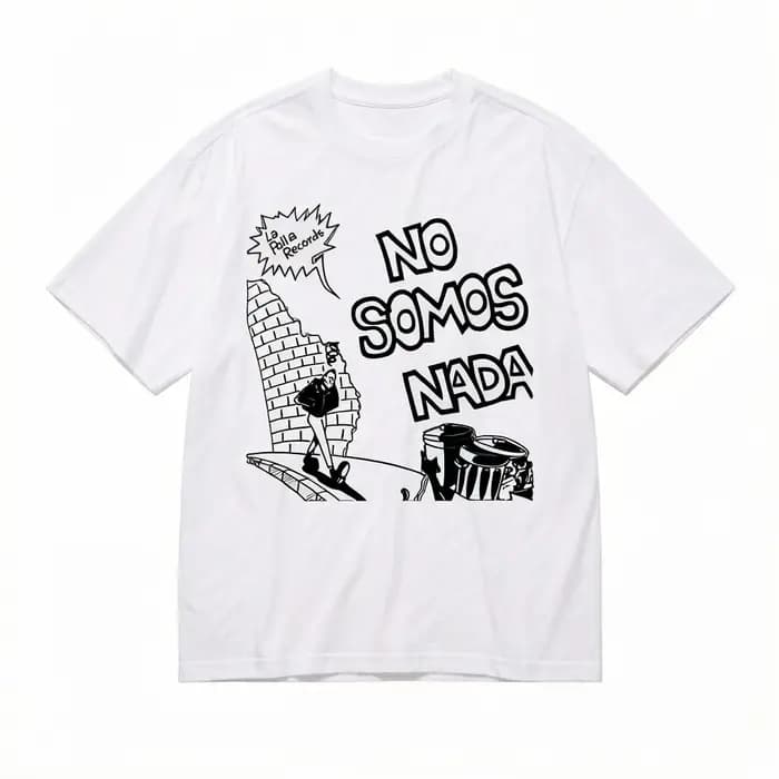 T-shirt graphique punk rock noir pour hommes La Polla Records Message de protestation espagnol NO SOMOS NAADA