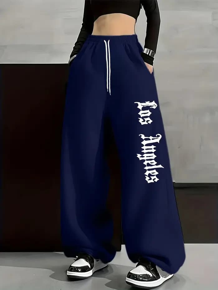 Pantalon de jogging pour femmes et enfants - Coupe décontractée avec taille à cordon de serrage et i