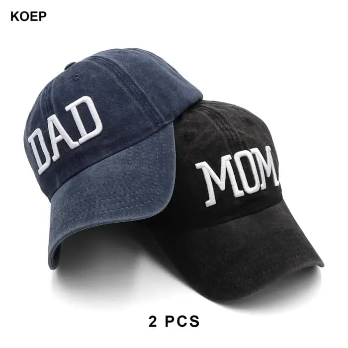 KOEP MOM et papa casquette de Baseball casquettes de pêche hommes en plein air femmes lavé et porté annonce de grossesse chapeaux 3D broderie