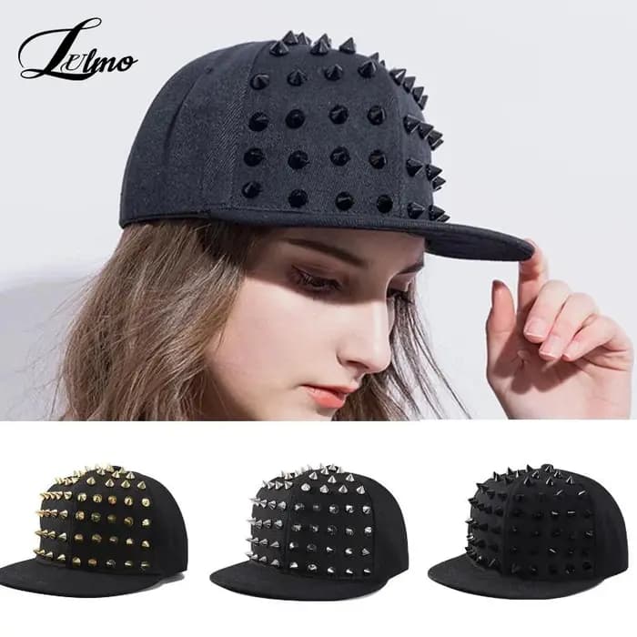 Unisexe Rivet chapeau plat Punk Rock Hip Hop goujon casquettes de Baseball Y2K Casquette Snapback extérieur Gorras Para