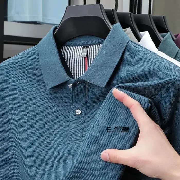 Polo de marque de luxe à manches courtes avec lettres brodées