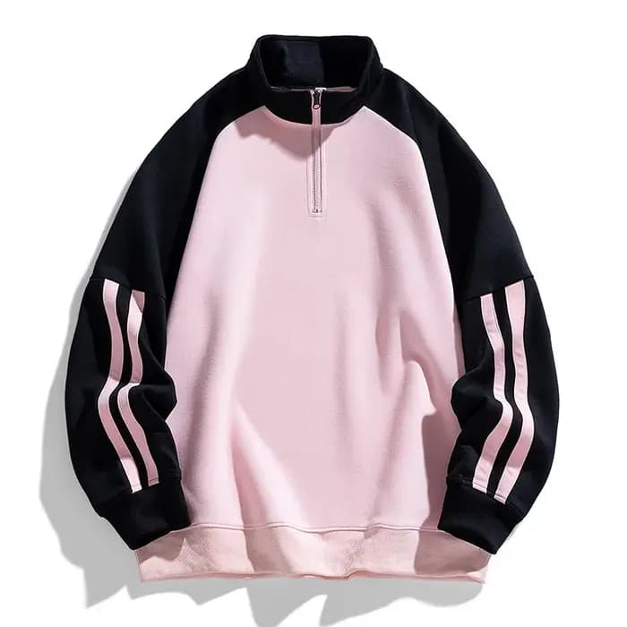 Sweat à capuche ample à fermeture éclair pour hommes
