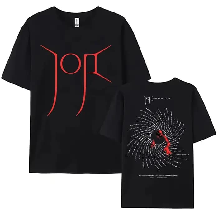 T-shirt unisexe Joji Solaris Tour 2026 pour femme, manches courtes, coupe ample, design streetwear,