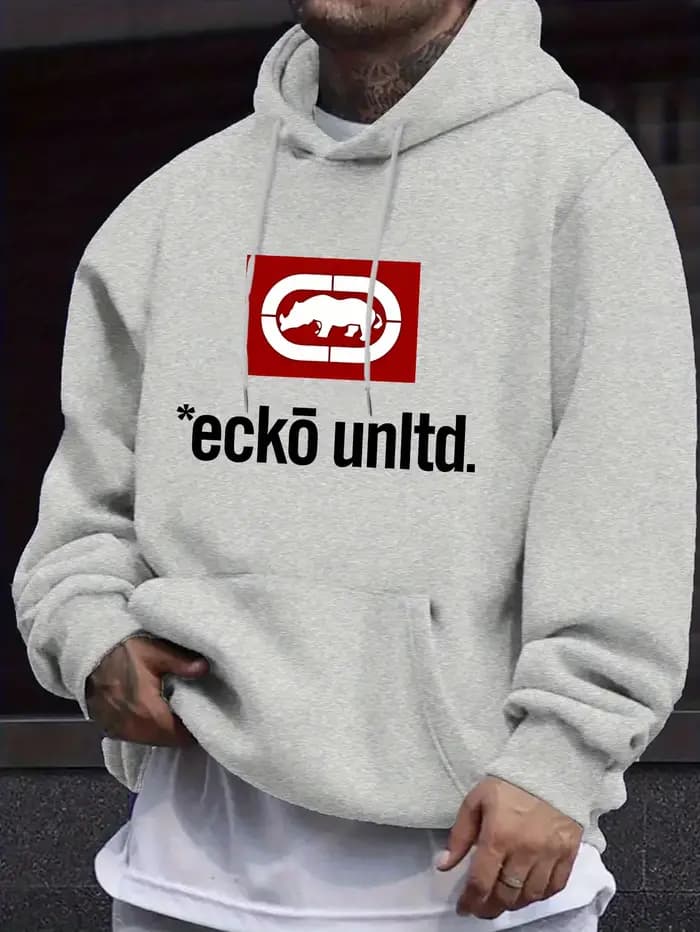 Sweat à capuche pour hommes avec graphique "Ecko Unlimited" - Pull décontracté manches longues coupe régulière
