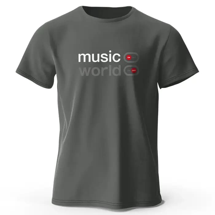 T-Shirt imprimé Music World pour hommes et femmes, 100% coton, surdimensionné, classique, graphique