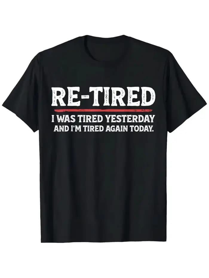T-shirt humoristique pour homme, noir, à manches courtes, décontracté, imprimé avec le slogan 'RE-TI