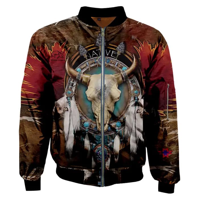 Blouson aviateur noir indien 3D pour hommes et femmes