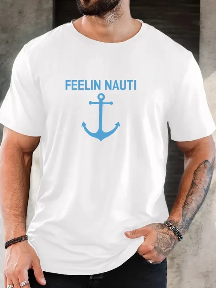 T-shirt court d'été décontracté à col rond pour hommes