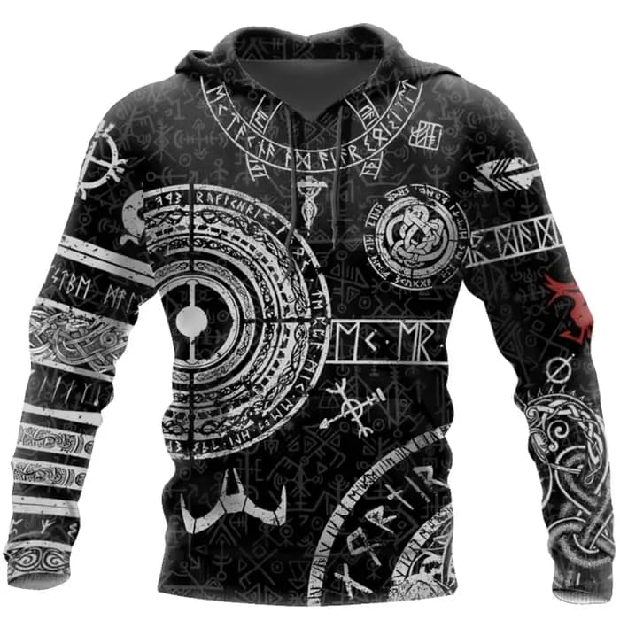 Mjolnir Odin tatouage 3D imprimé hommes sweats à capuche Harajuku mode sweat