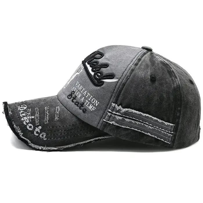 Casquette de camionneur en denim rétro pour homme avec broderie de taureau