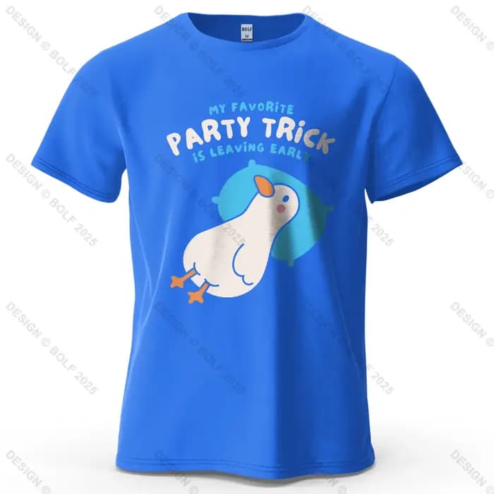 Party Duck T-Shirt homme imprimé ludique 100% coton surdimensionné relatable rassemblement graphique t-shirts pour haut