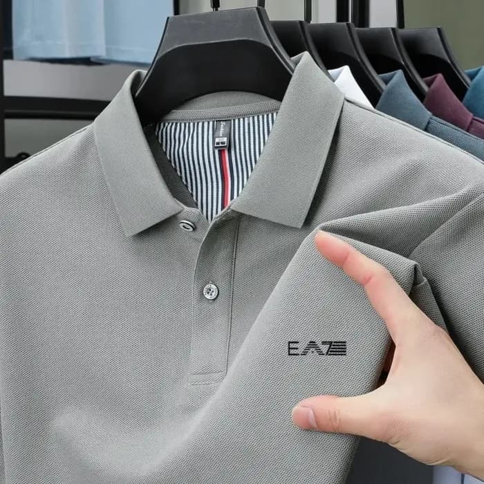 Polo de marque de luxe à manches courtes avec lettres brodées