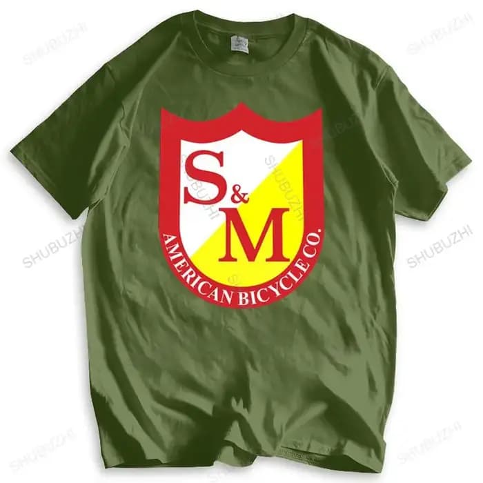 T-shirt en coton avec logo de vélo Bmx S & M-Box pour hommes