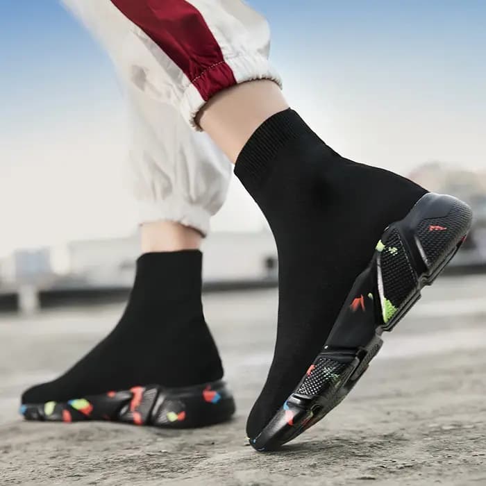 2025 printemps baskets pour hommes noir sans lacet Non en cuir chaussures décontractées haut sans lacets