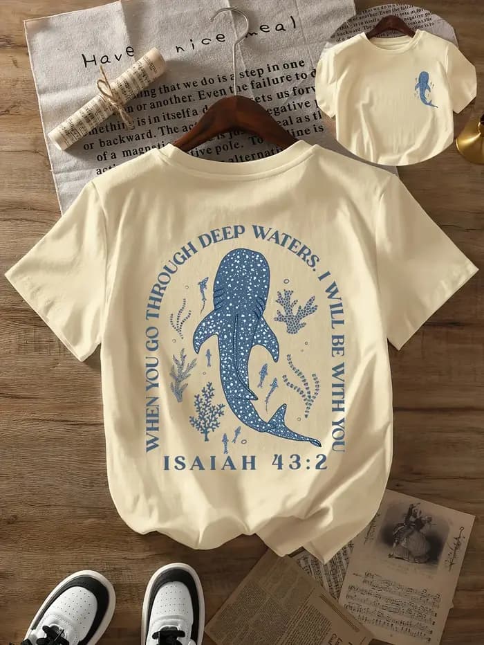 T-shirt imprimé requin baleine