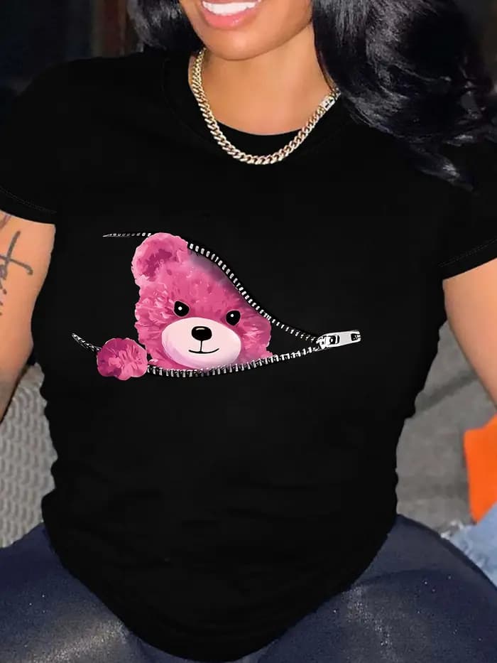 T-shirt imprimé graphique ours en peluche