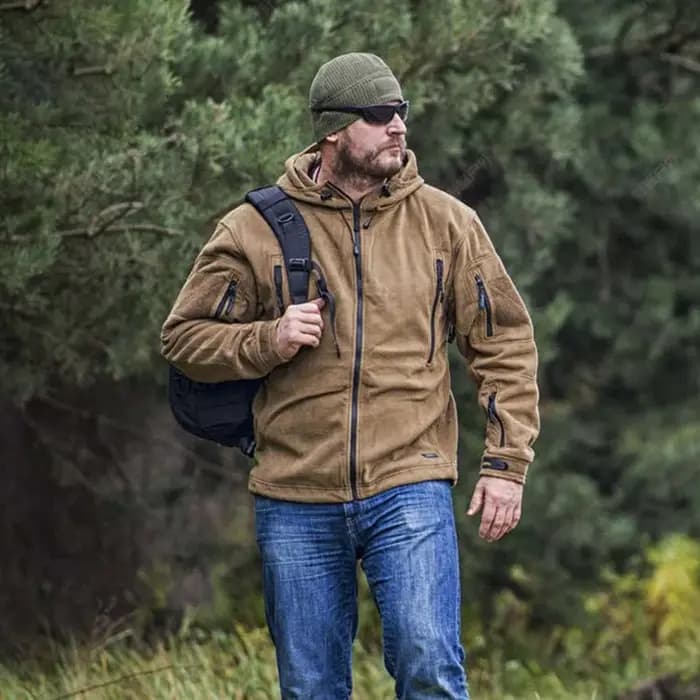 Veste à capuche polaire tactique d'hiver pour hommes