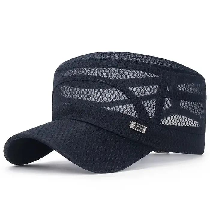 Casquette plate respirante en filet complet pour hommes et femmes