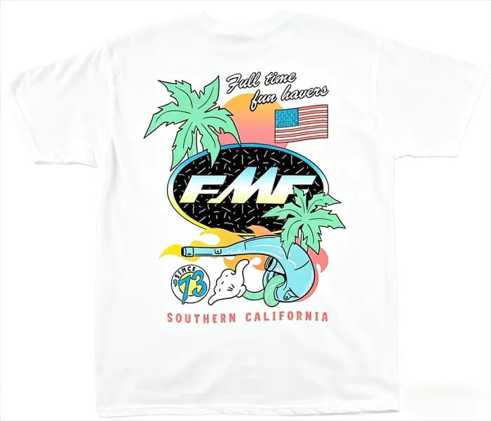 Nouveau T-shirt 2026 pour Homme et Femme, T-shirt DAY GLO FMF Racing en Coton Rétro à Manches Courte
