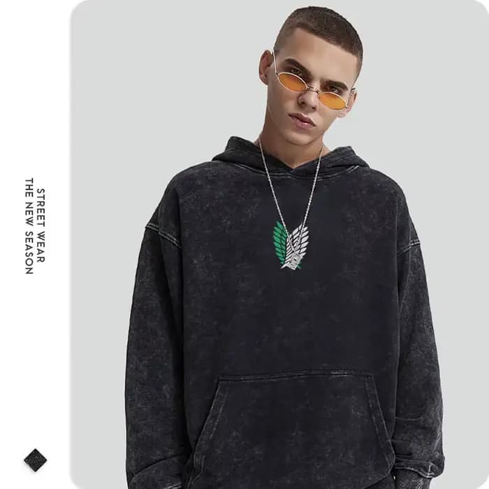 Anime Levi sweats à capuche Vintage lavé a-attaque sur Titan sweat