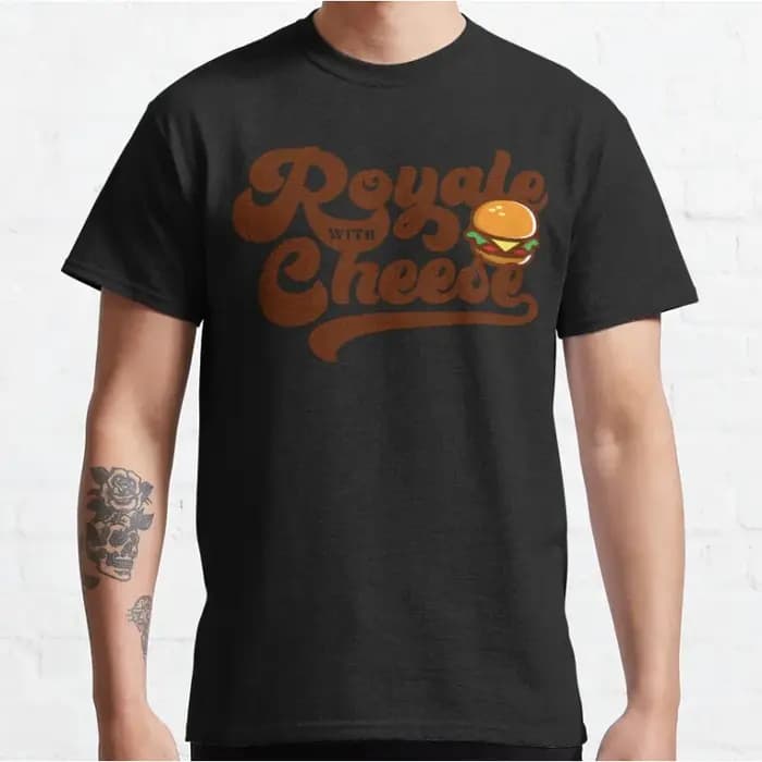 Royale avec fromage années 80 film vintage Pulp fiction T-shirt à manches courtes et col rond pour hommes grande taille hauts pour adultes S-6xl