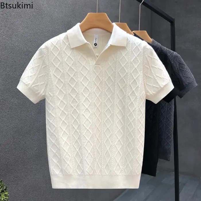 Pulls style polo pour hommes