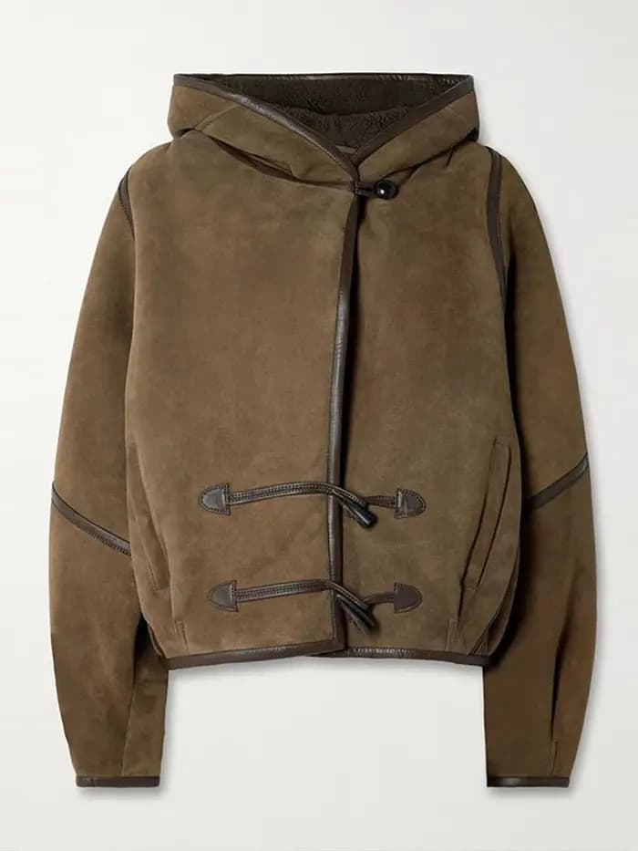 Veste en cuir Patchwork à capuche pour femme