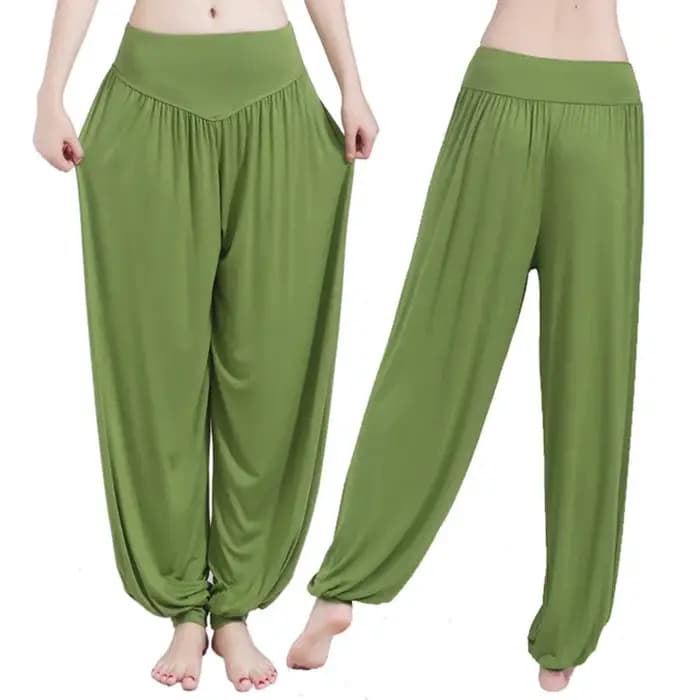 Femmes sarouel décontracté ample coton solide taille élastique pantalon à jambes larges grande