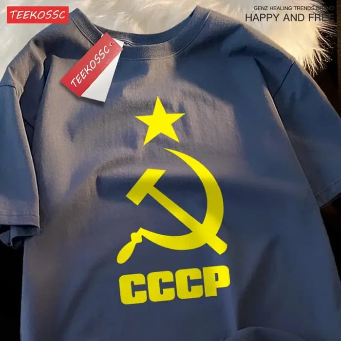 Cccp-T-shirt en Coton pour Homme et Femme