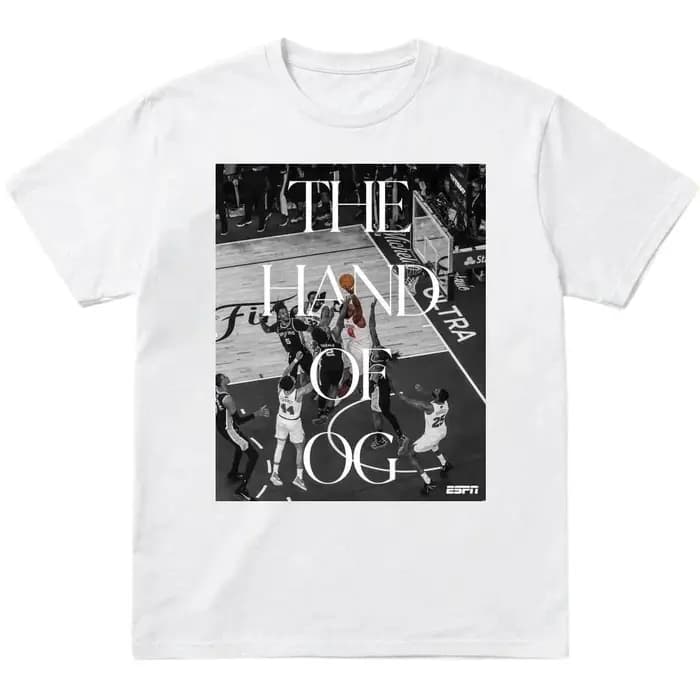 Nouveau T-shirt 2026 The Hand Of OG Knicks Vs Spurs pour les fans, homme et femme, 100% coton, mode