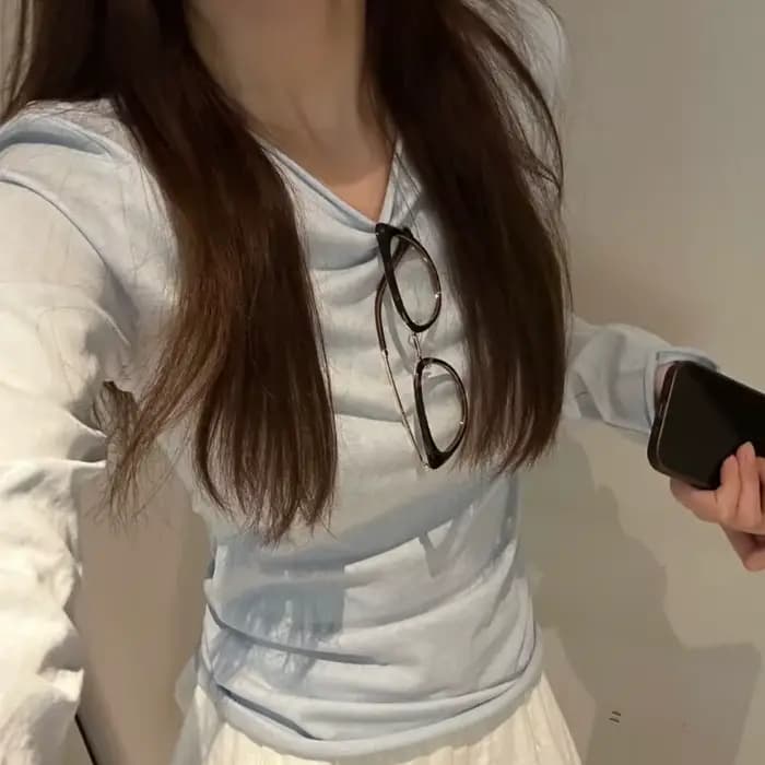T-shirt à manches longues bouclé pour femmes