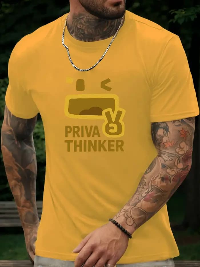 T-Shirt d'été imprimé PRIVA THINKER pour hommes