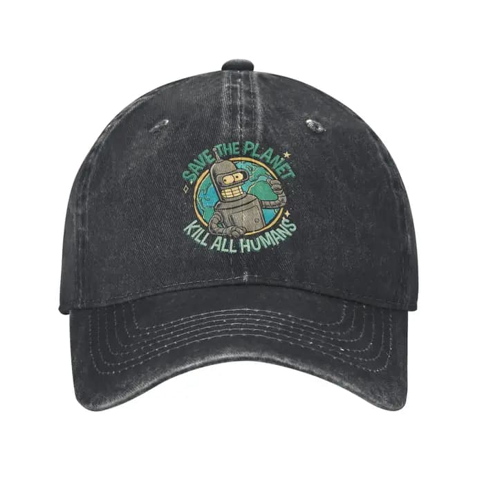 Bendu sauver la planète tuer tous les humains casquette de Baseball Vintage en détresse lavé dessin