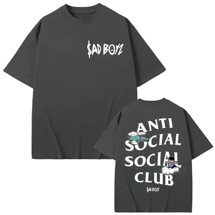T-shirt imprimé double face Singer Junior H pour hommes et femmes
