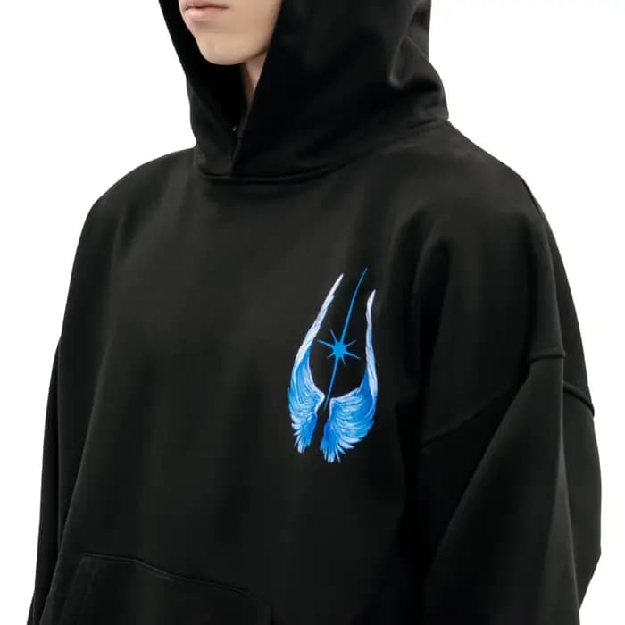 Sweat à capuche imprimé graphique côté lumineux pour hommes