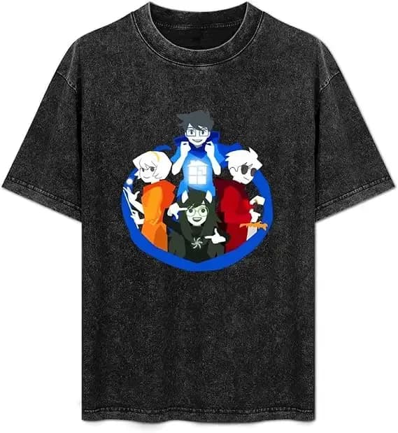 T-shirt Homestuck délavé, vêtements de toutes saisons, vêtements de caractère, grande taille, unisex