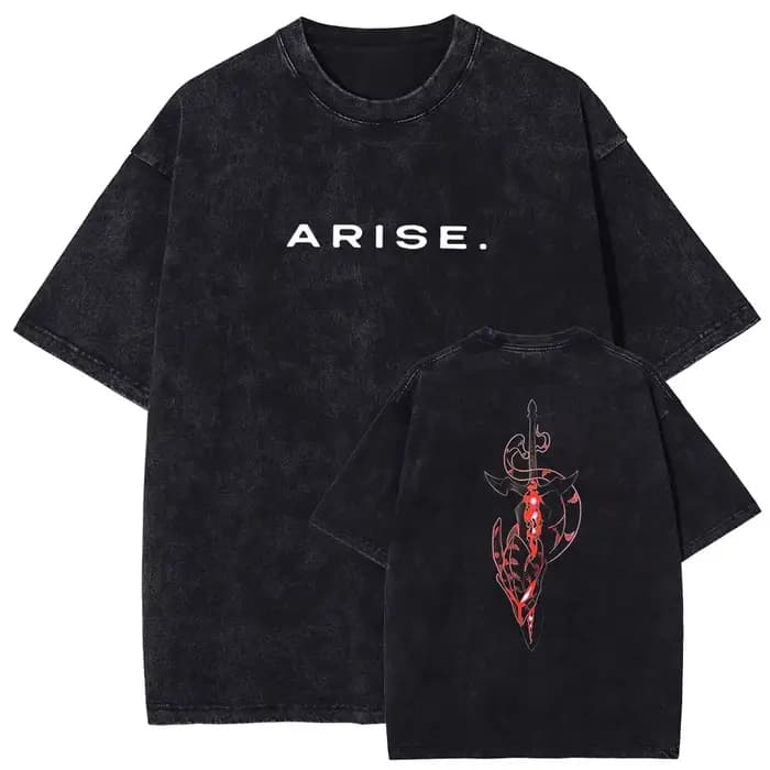 T-shirt ARISE Solo Leveling, T-shirt graphique manga, T-shirt en coton lavé vintage, T-shirt à manch