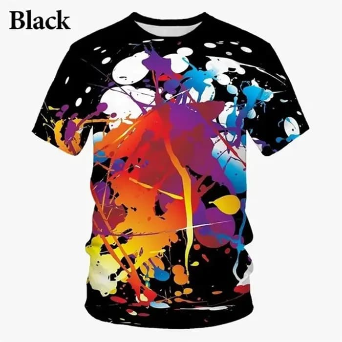 T-shirt imprimé graffiti 3D pour homme