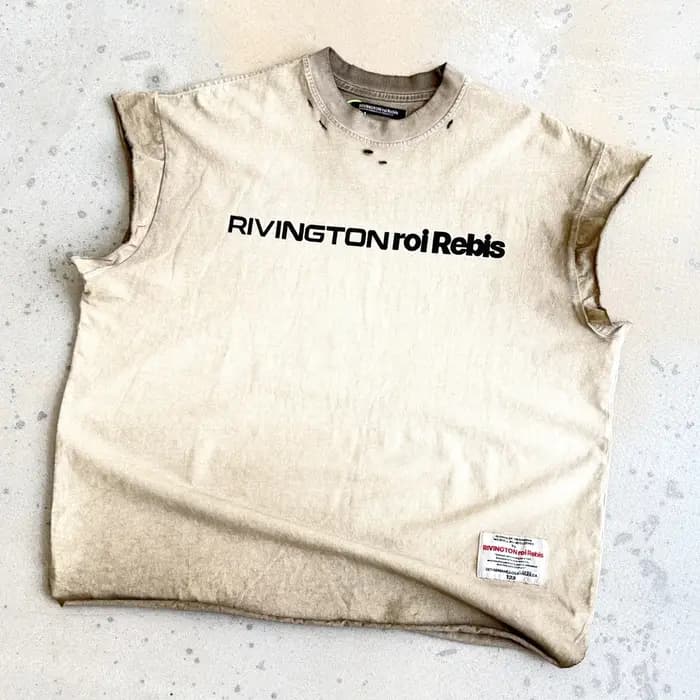 Yao mode RRR123 tendance marque coton gilet hauts t-shirt Streetwear ample surdimensionné Cleanfit Vintage lavé vieux