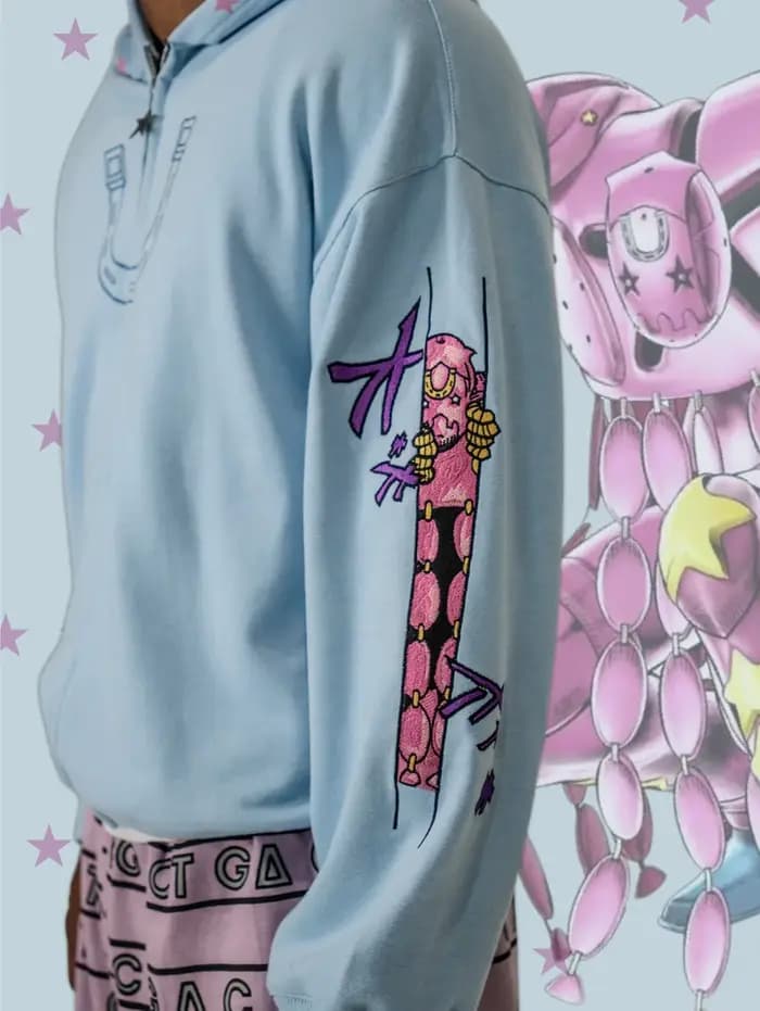 Sweat-shirt à capuche zippé Y2K Anime JoJo Shahzad
