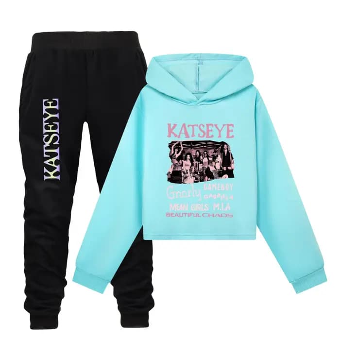 KATSEYE Ensemble sweat à capuche court pour filles