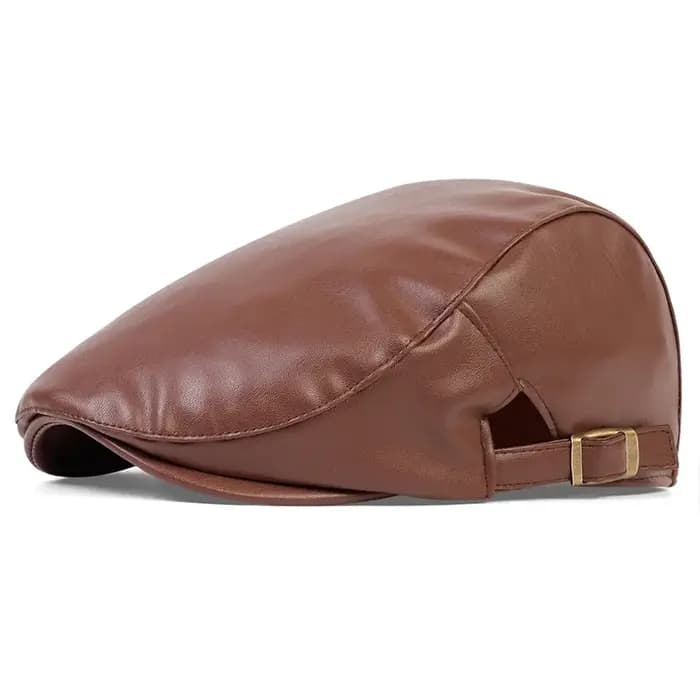 Casquettes de gavroche rétro en cuir PU pour hommes, chapeaux de peintre britanniques, casquettes plates ajustables latéralement printemps-automne, bérets hip-hop