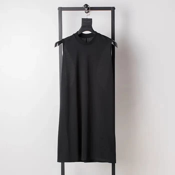 Dark RICK RO Style coton haute rue hommes couleur unie petit col épaules dénudées grand en forme de