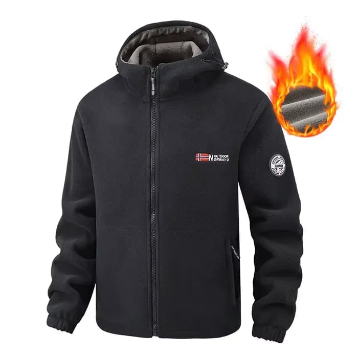 Sweat à capuche polaire pour homme – Veste de sport décontractée chaude pour l'hiver