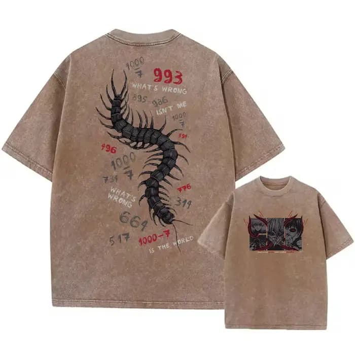 Tokyo Ghoul Ken Kaneki Manga T-shirt graphique lavé surdimensionné coton Streetwear pour hommes femmes vêtements à manches courtes t-shirts hauts
