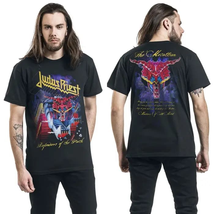 T-shirt en coton avec image graphique Fit Judas Priest, unisexe, manches courtes, marque de mode, tee-shirt de luxe, décontracté, vintage