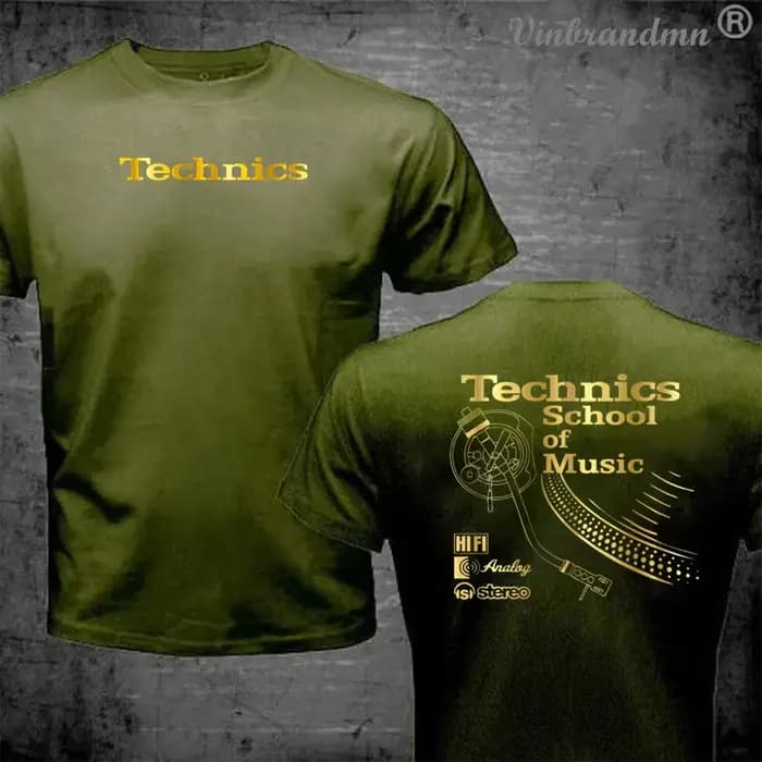T-shirt Vintage DJ Long Play Technics School of Music pour Homme