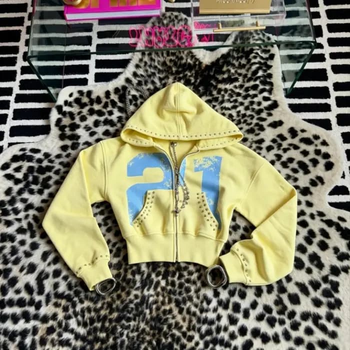 Ensemble de 2 pièces : Sweat à capuche et short de sport jaune Mellow